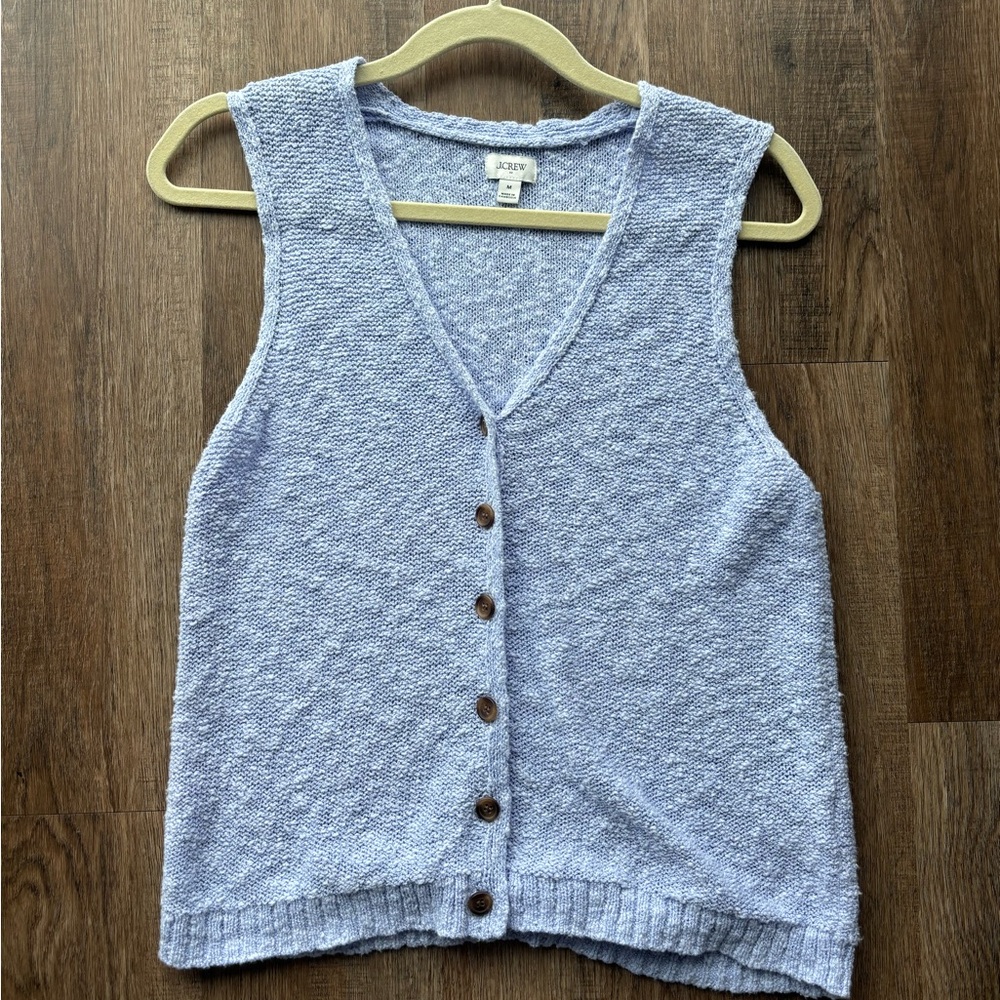 J. Crew Light Lavender Knit Button-Down Vest